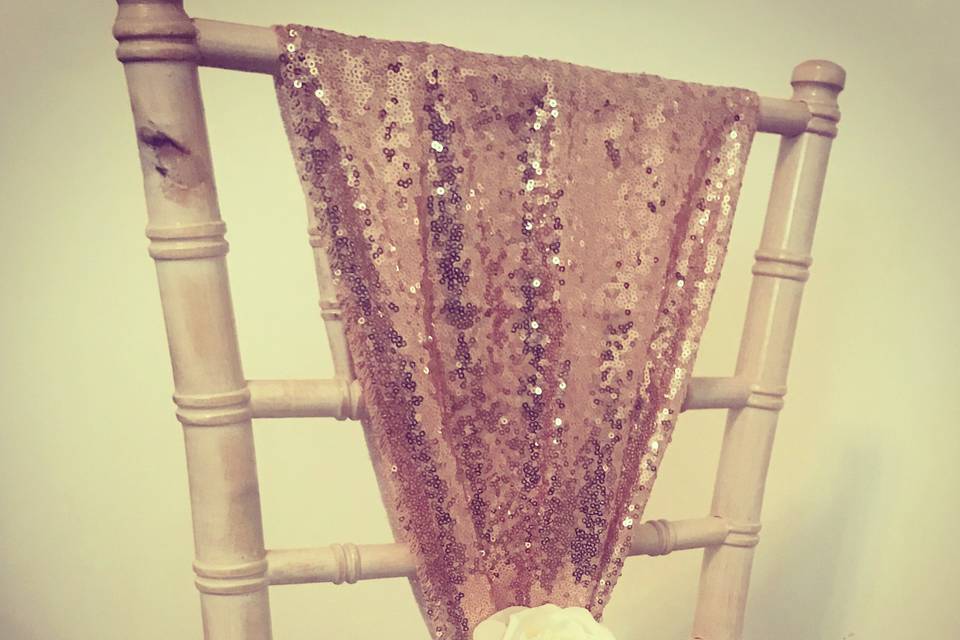 Sequin chiavari chair sash