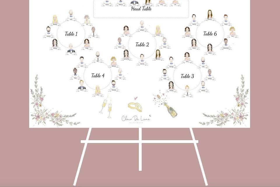 Illustrated seating plan