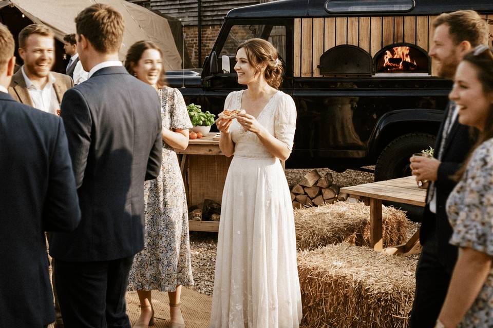 Wedding barn bride