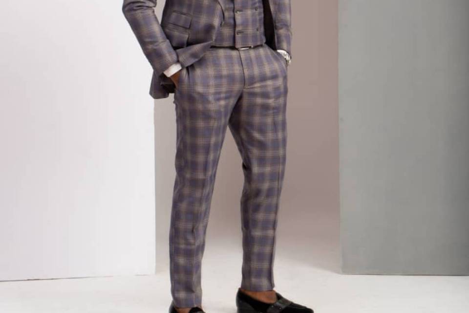 3piece tweed bold lapel suit1