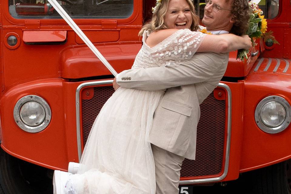 London red bus wedding