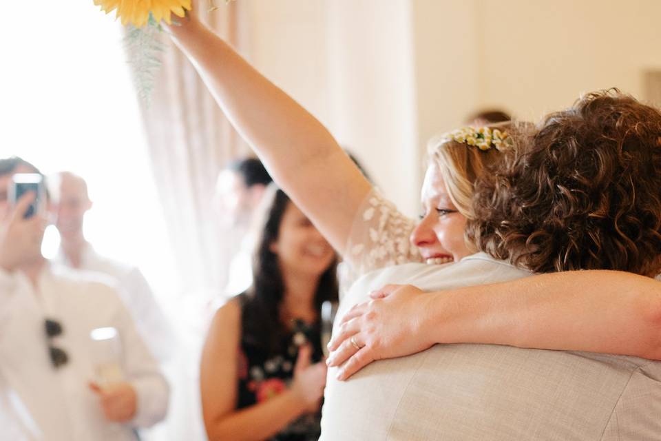 Bride and groom party entrance