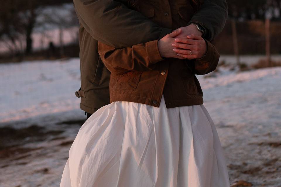 Sunset engagement Cotswolds