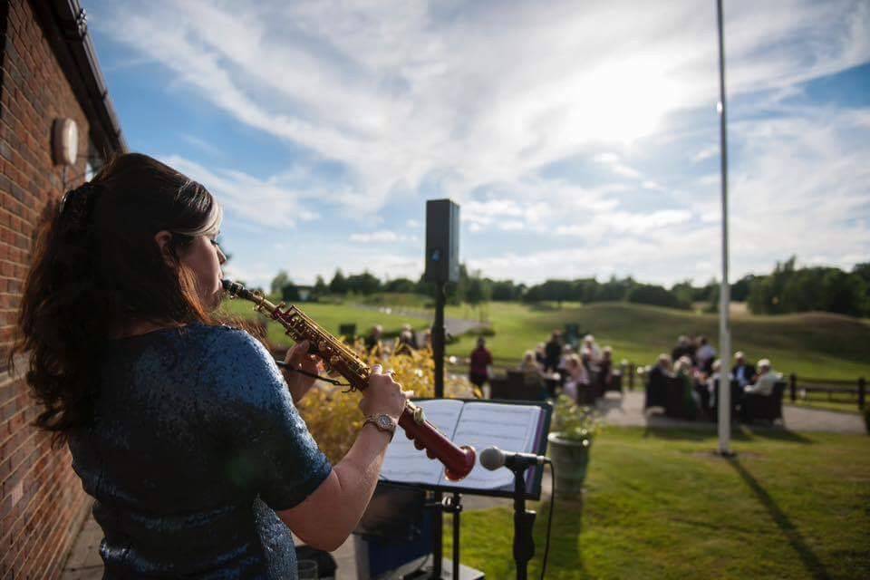 Outdoor drinks reception