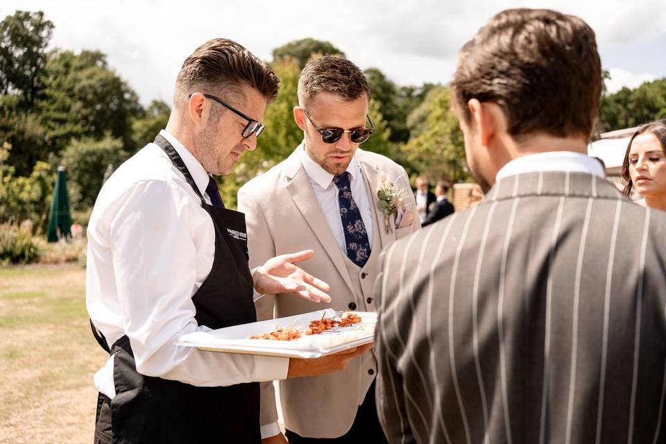 Blending in with the caterers