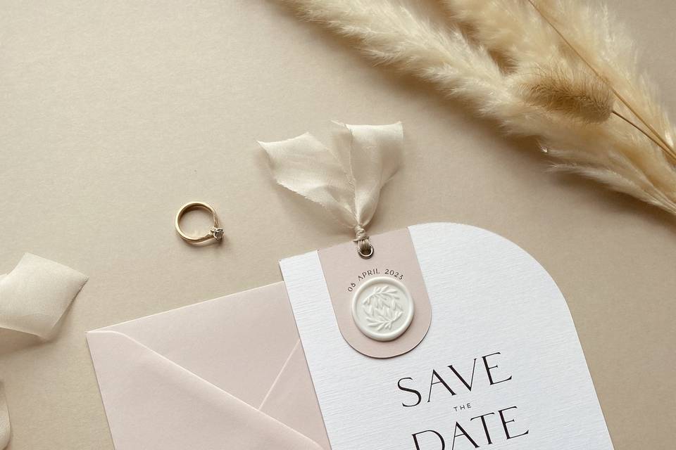 Minimal Blush Save the Date