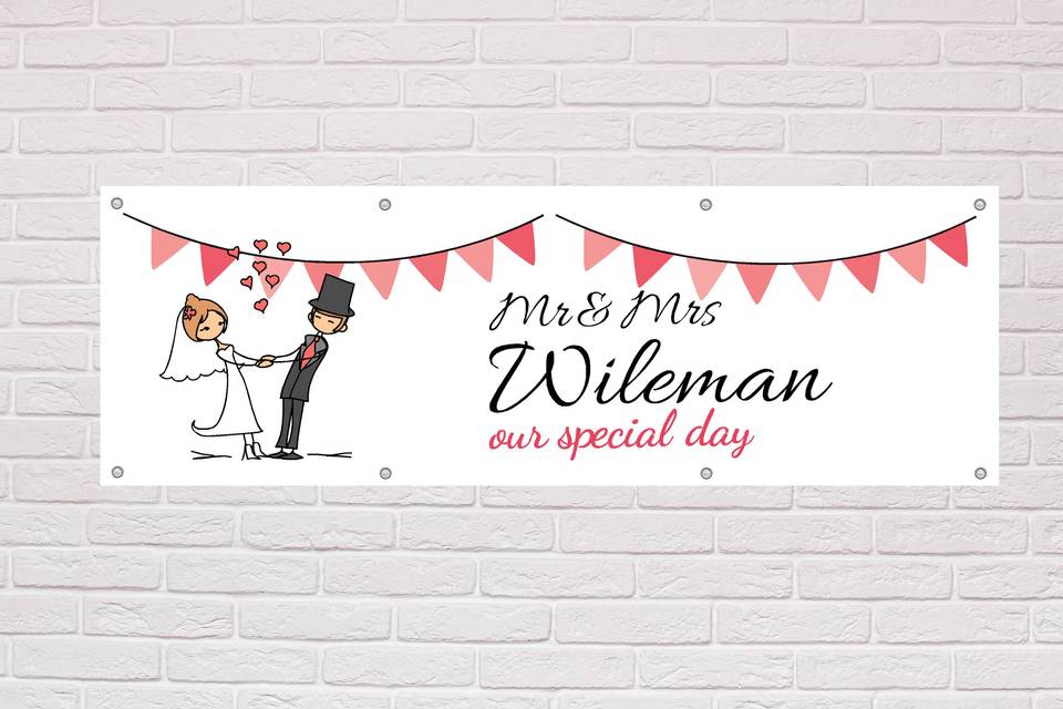 Wedding Banner Couple Bunting