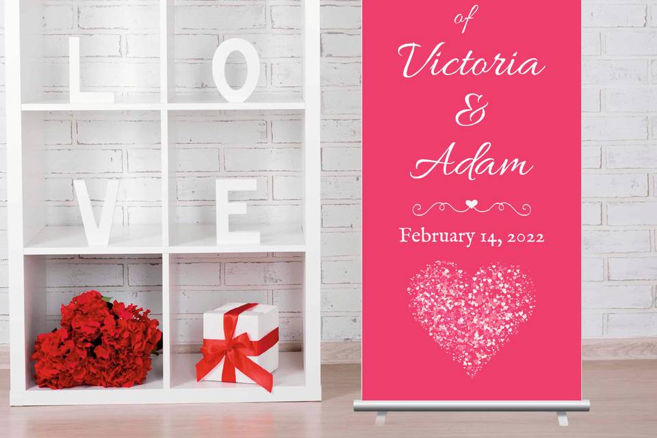 Roller Banner Pink Hearts