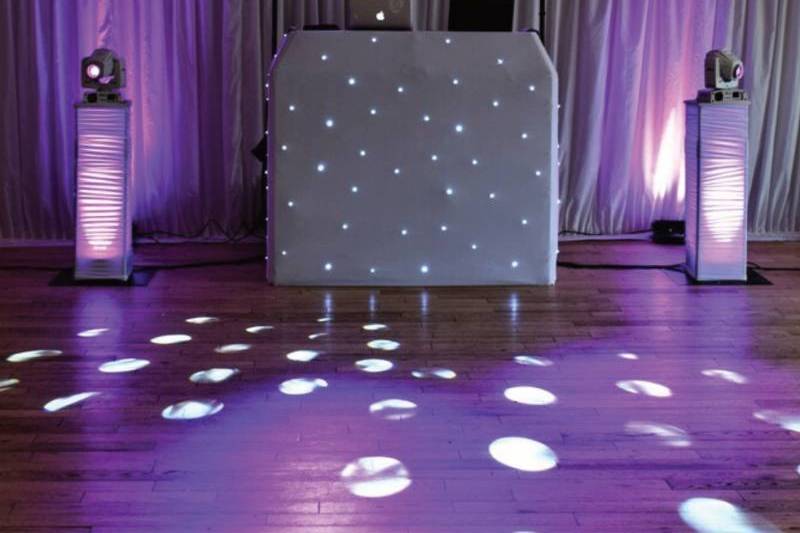 Taylors' wedding disco set up