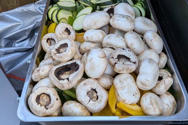 Charcoal grilled vegetables