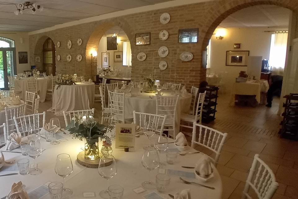 Round tables inside restaurant