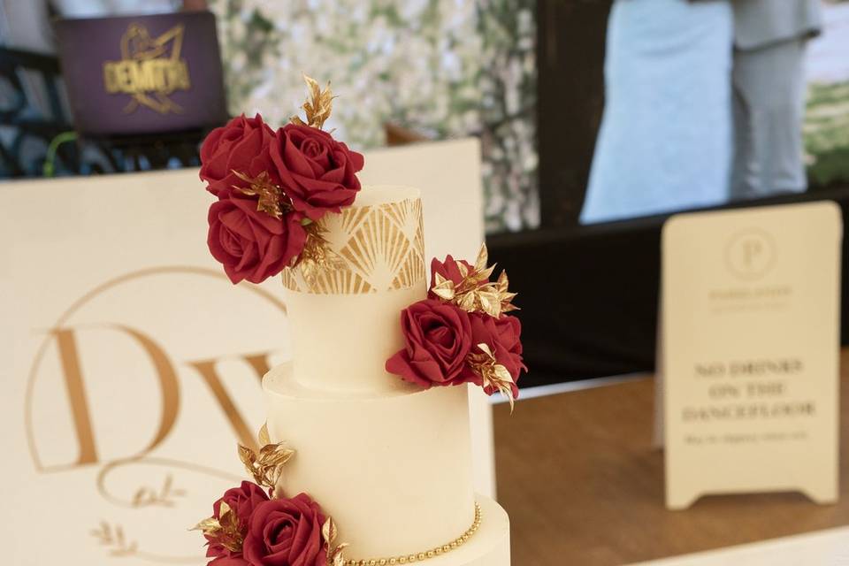 Five tier wedding cake