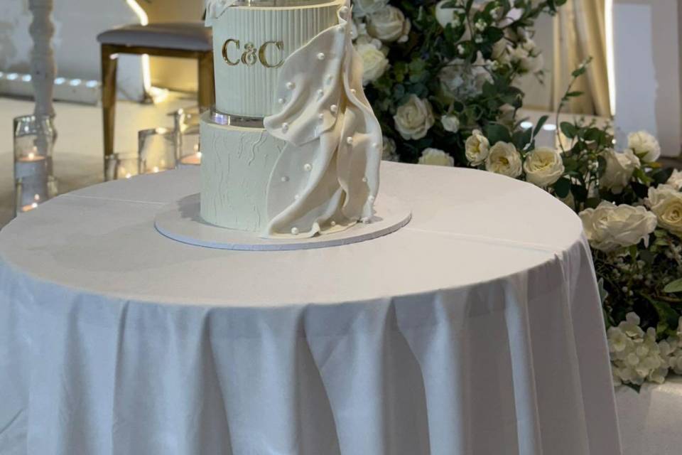 Three tier wedding cake