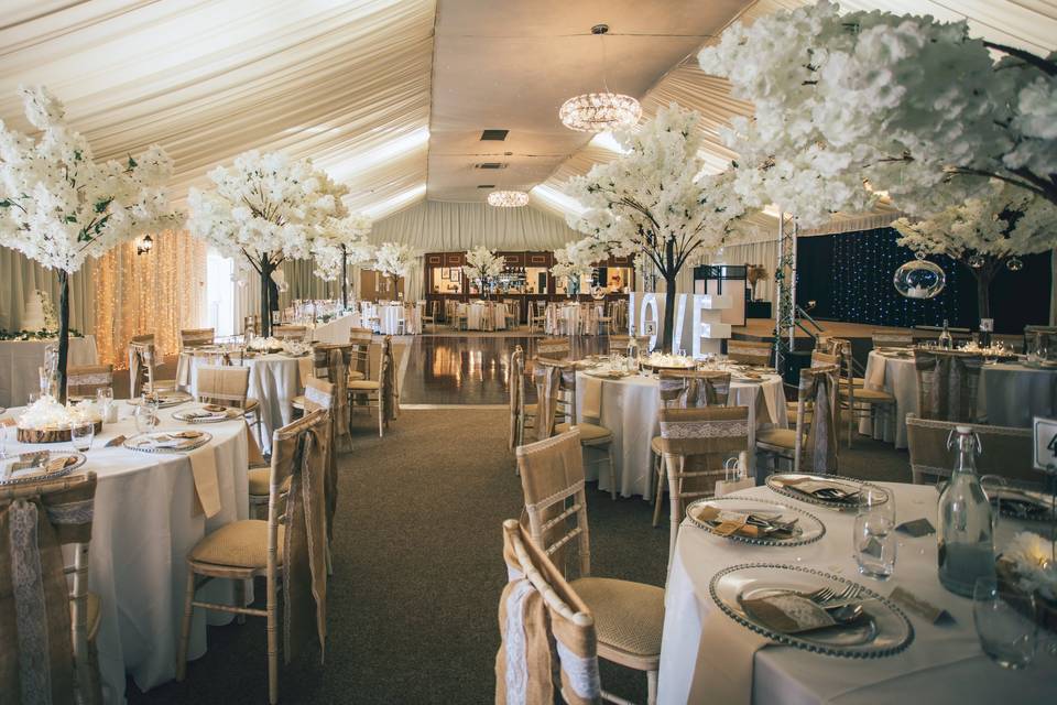 Ivory styled wedding reception
