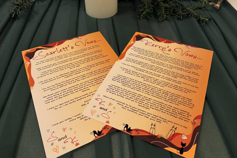 Personalised vows