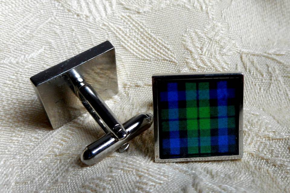 Black Watch tartan cufflinks