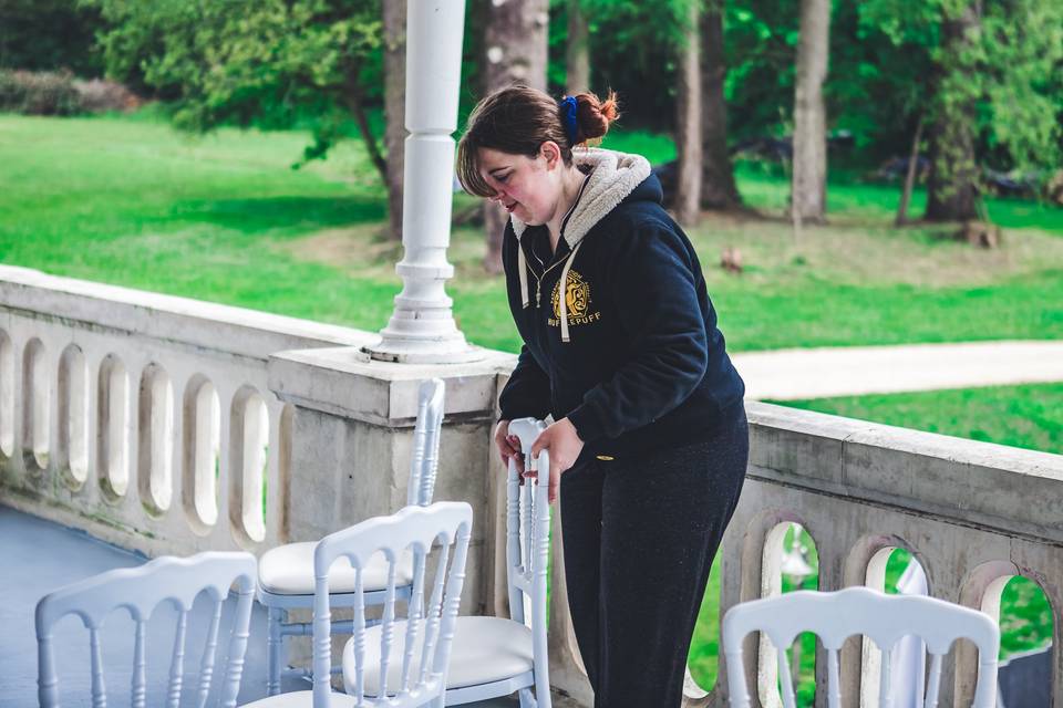 Ceremony chair set up