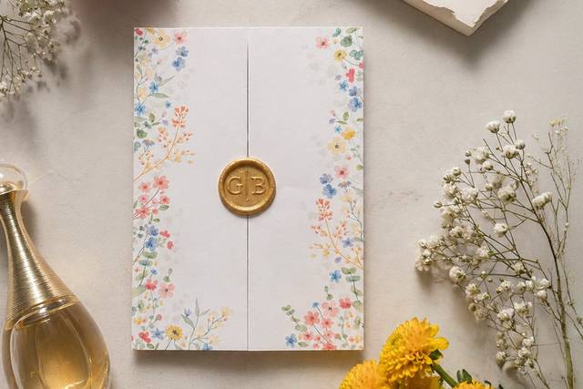 Wildflower invitation sleeves