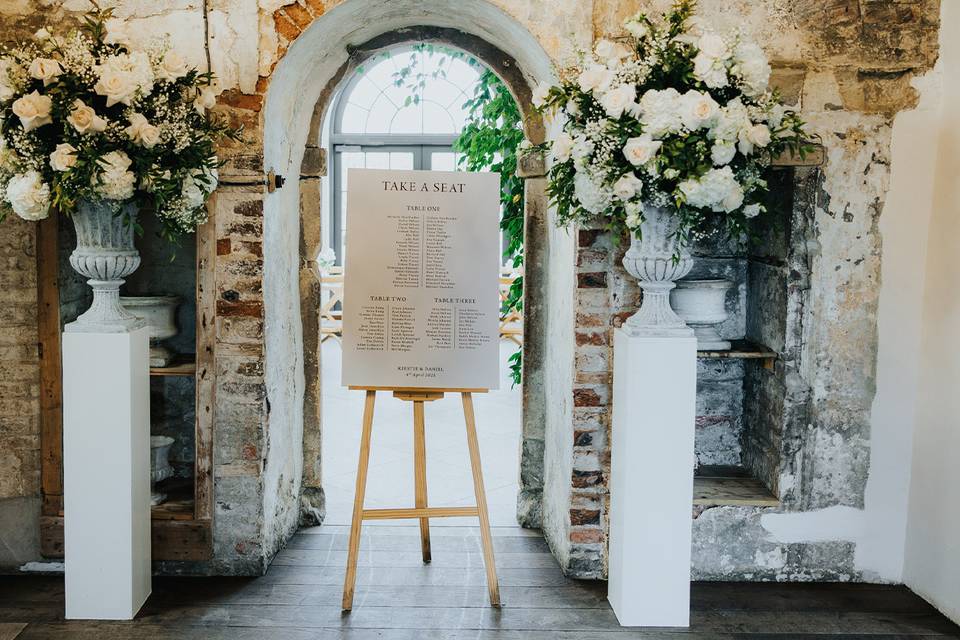 Modern wedding table plan