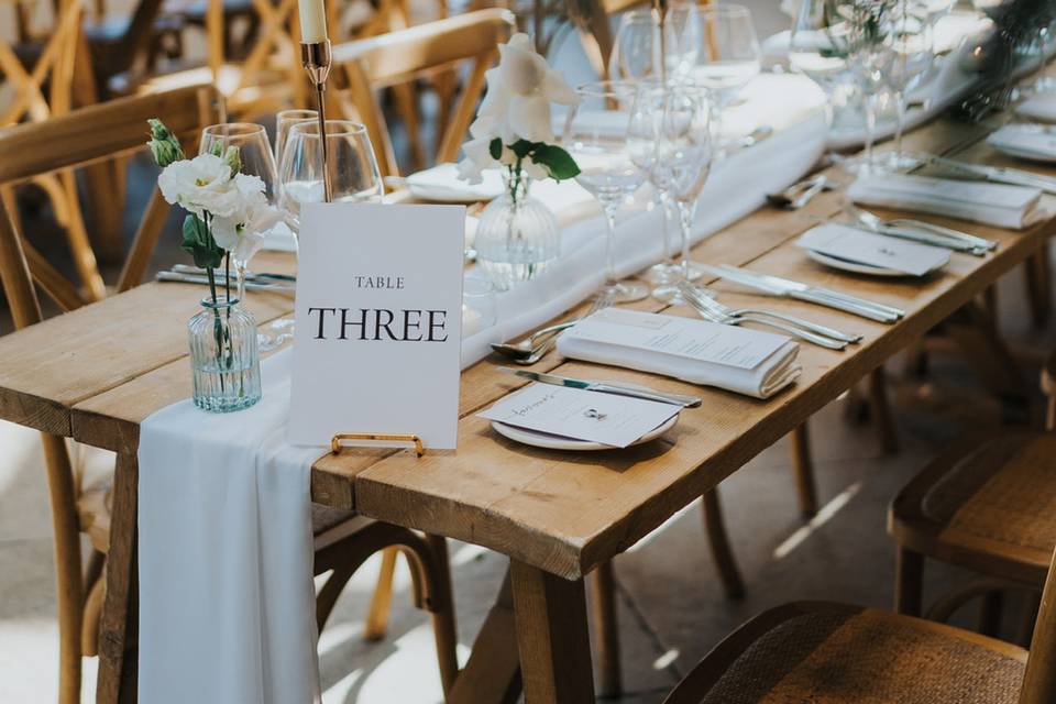 Simple, modern table number