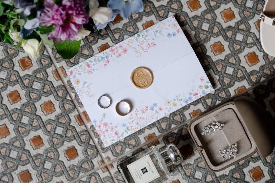 Wildflower invitation sleeves