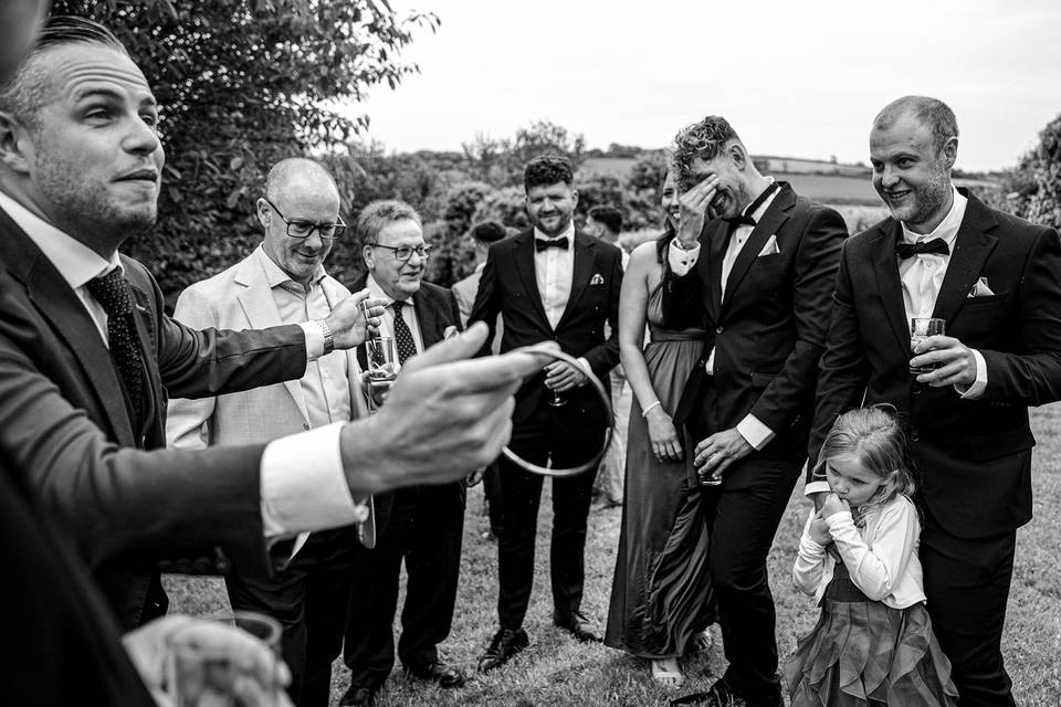Drinks reception on the lawn