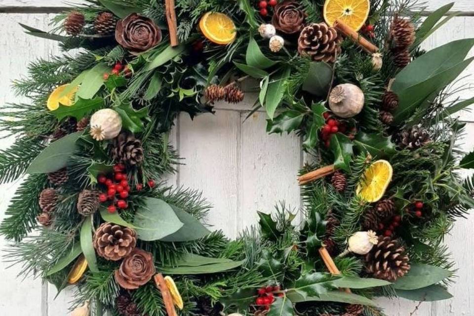 Dried orange wreath