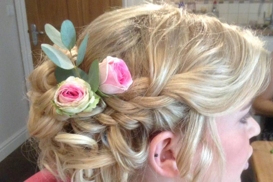 Plait with fresh flowers