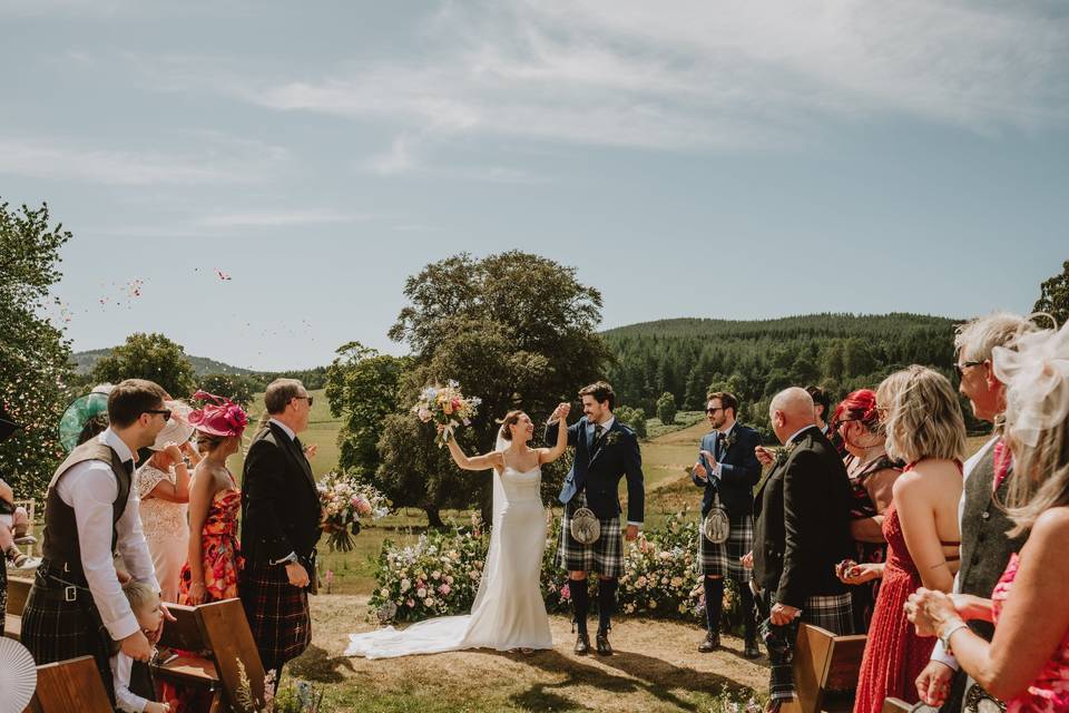 Ceremony with parkland views