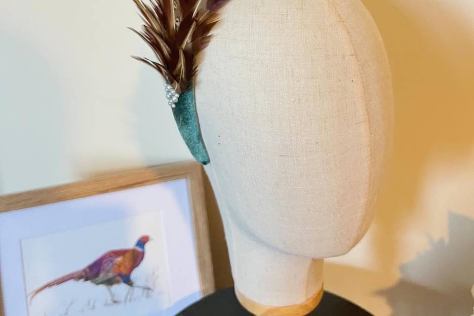 Feather velvet headband