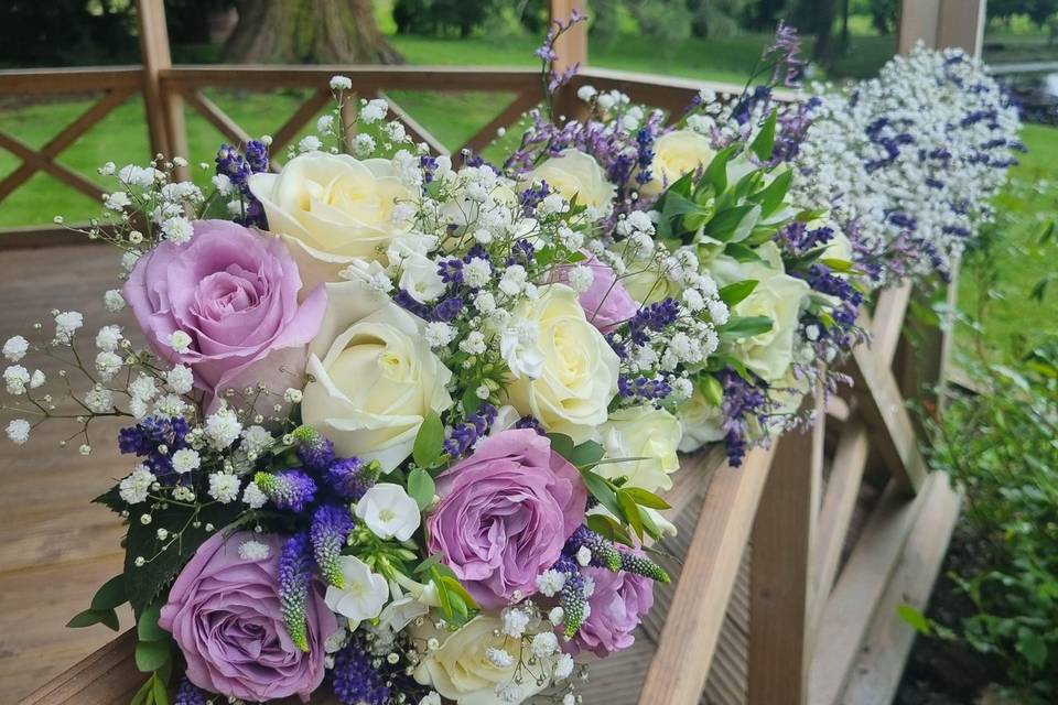 Lavender and white bridal bouq
