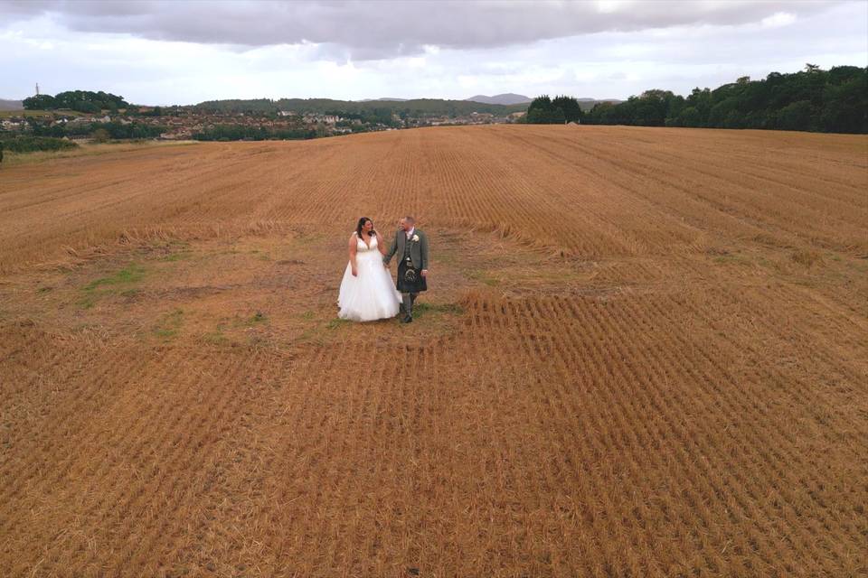Wedding drone shot