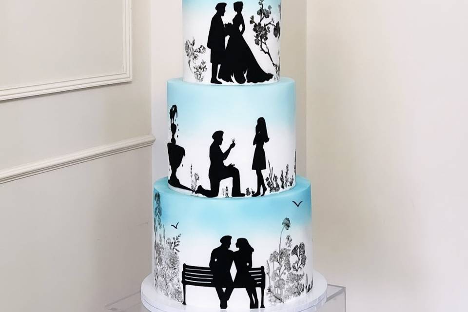 Silhouette Wedding Cake