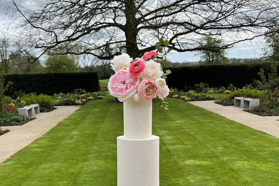 Floral crown style cake