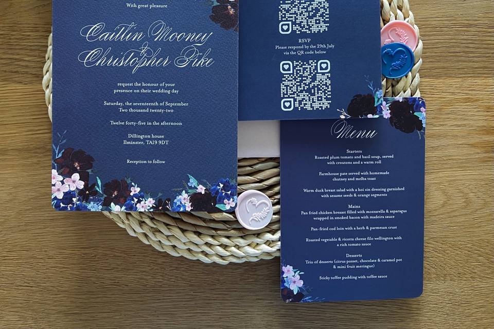 Invitation with RSVP QR code