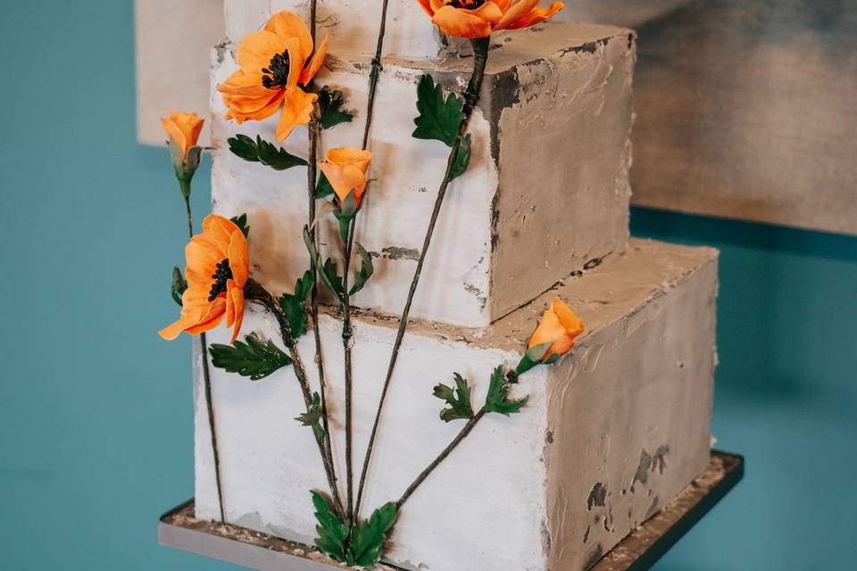 Industrial-chic concrete cake
