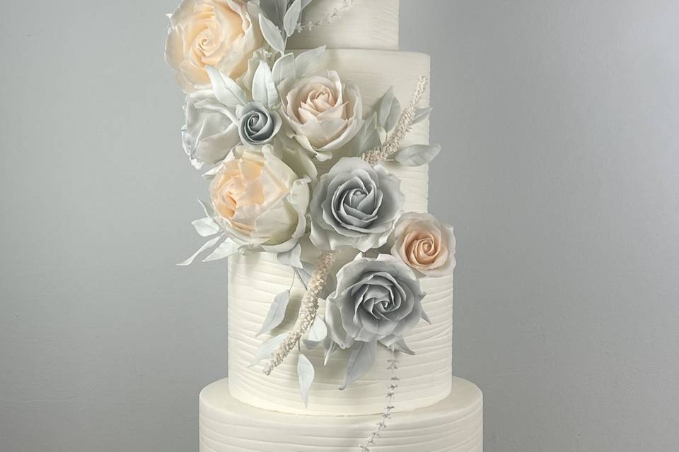 Peach & Grey cake