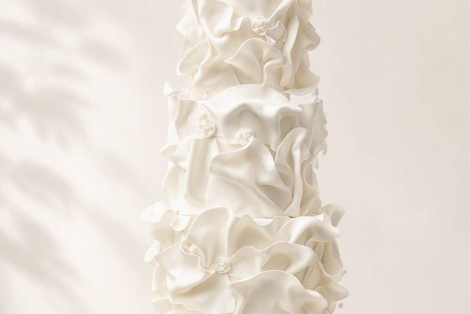 Fluttery tall cake