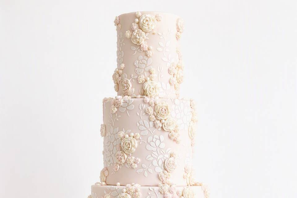 Pink blossom cake