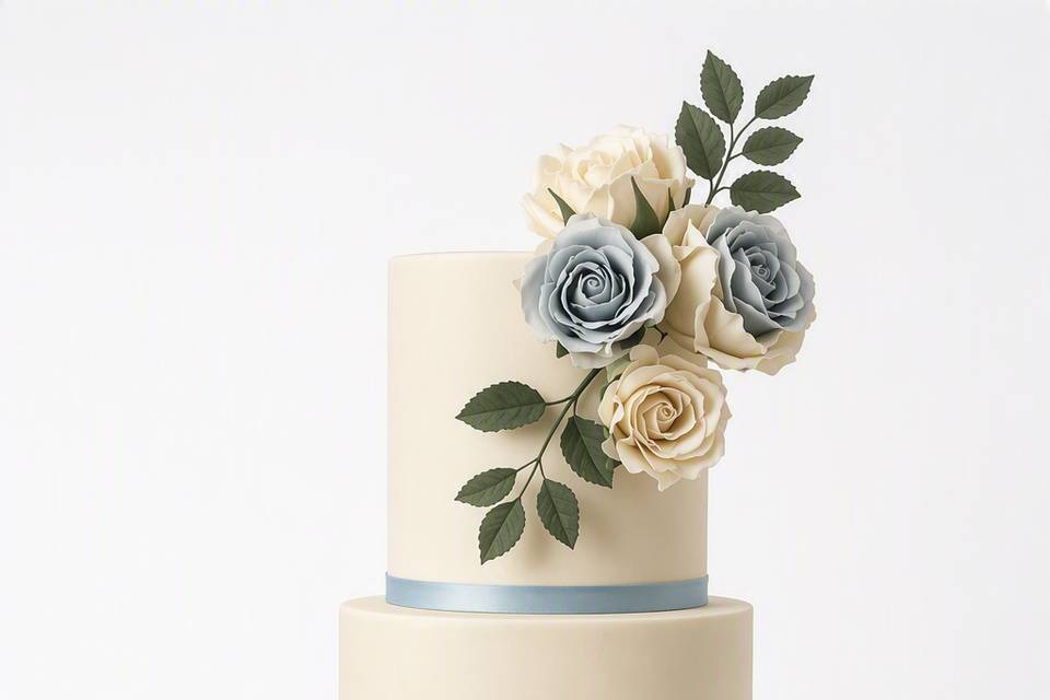 Blue ruffle cake