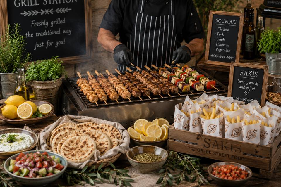 Live Souvlaki Grill Station