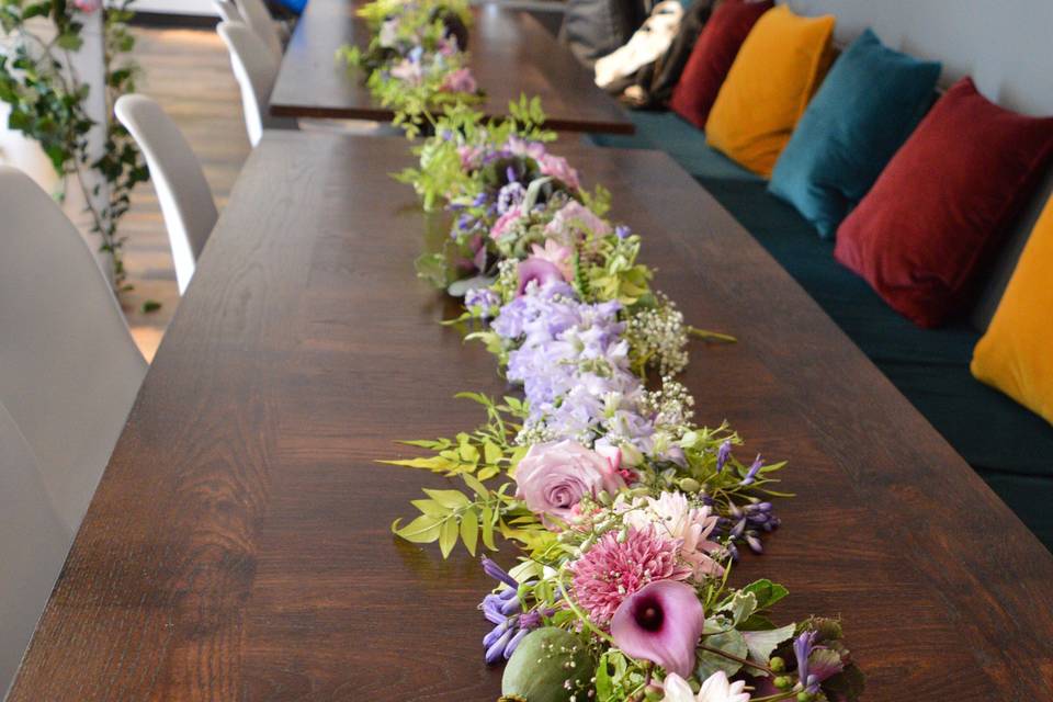 Floral table runner