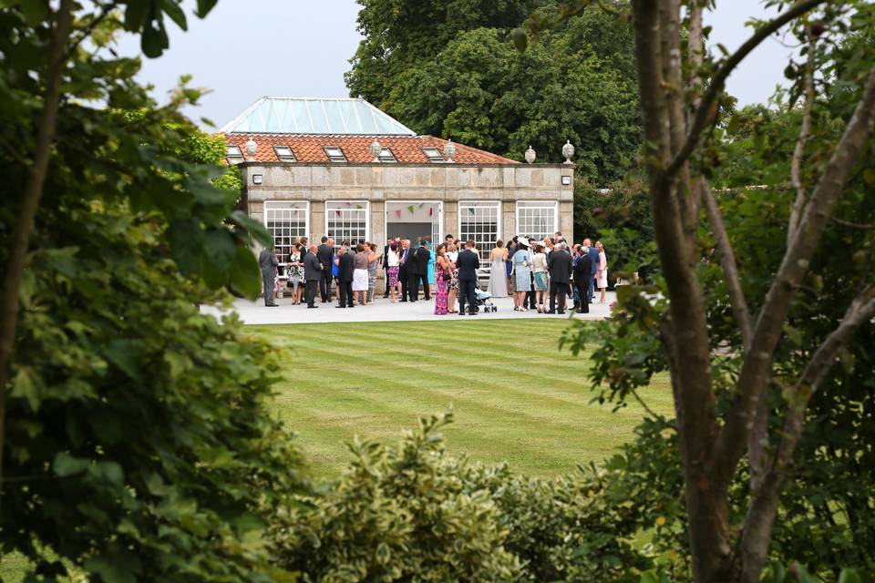 drinks in the walled garden