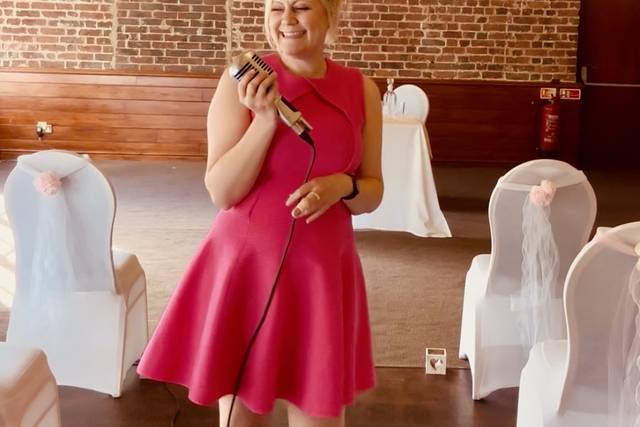 Singing at a ceremony