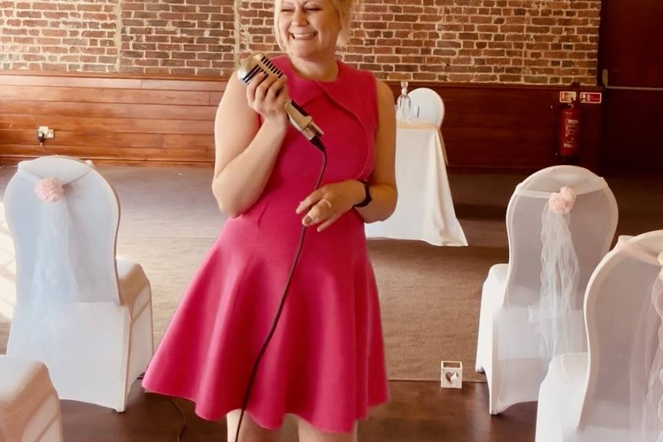 Singing at a ceremony