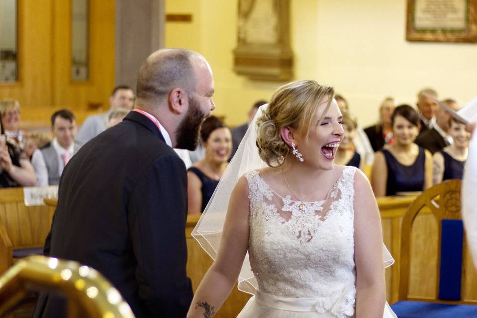Laughter during the ceremony