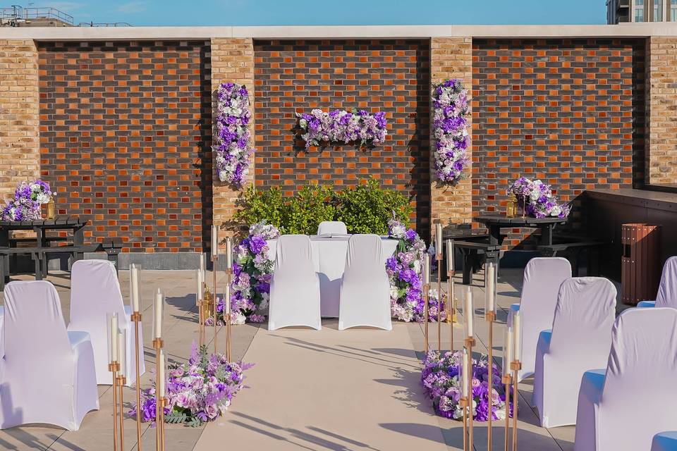 Terrace wedding layout