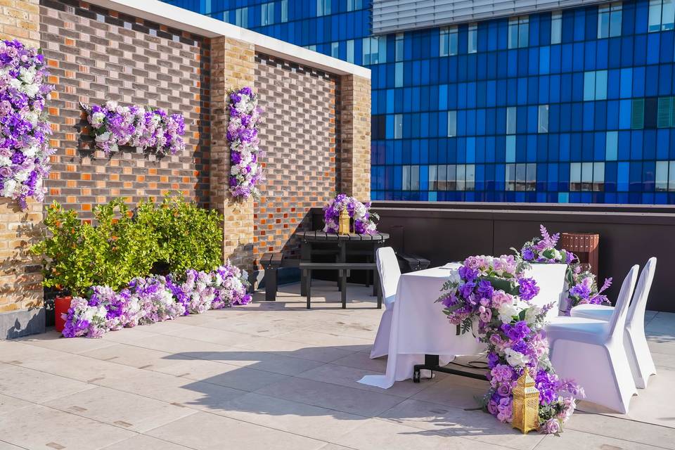 Terrace wedding layout