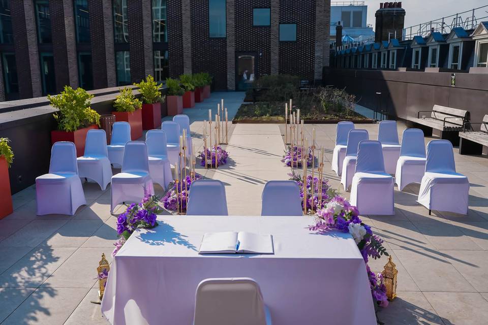 Terrace wedding layout