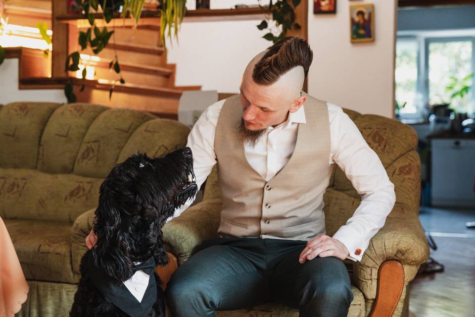 Dog and Groom